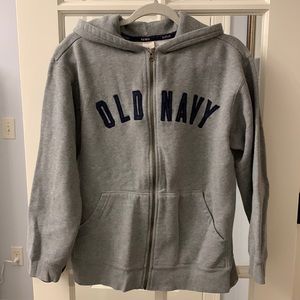 OLD NAVY Big Kids Size 16 Hoodie Zipup Sweatshirt Gray